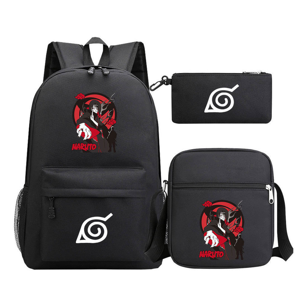 Anime Naruto Starry Sky Student School Bag Three Piece Set Backpack Set