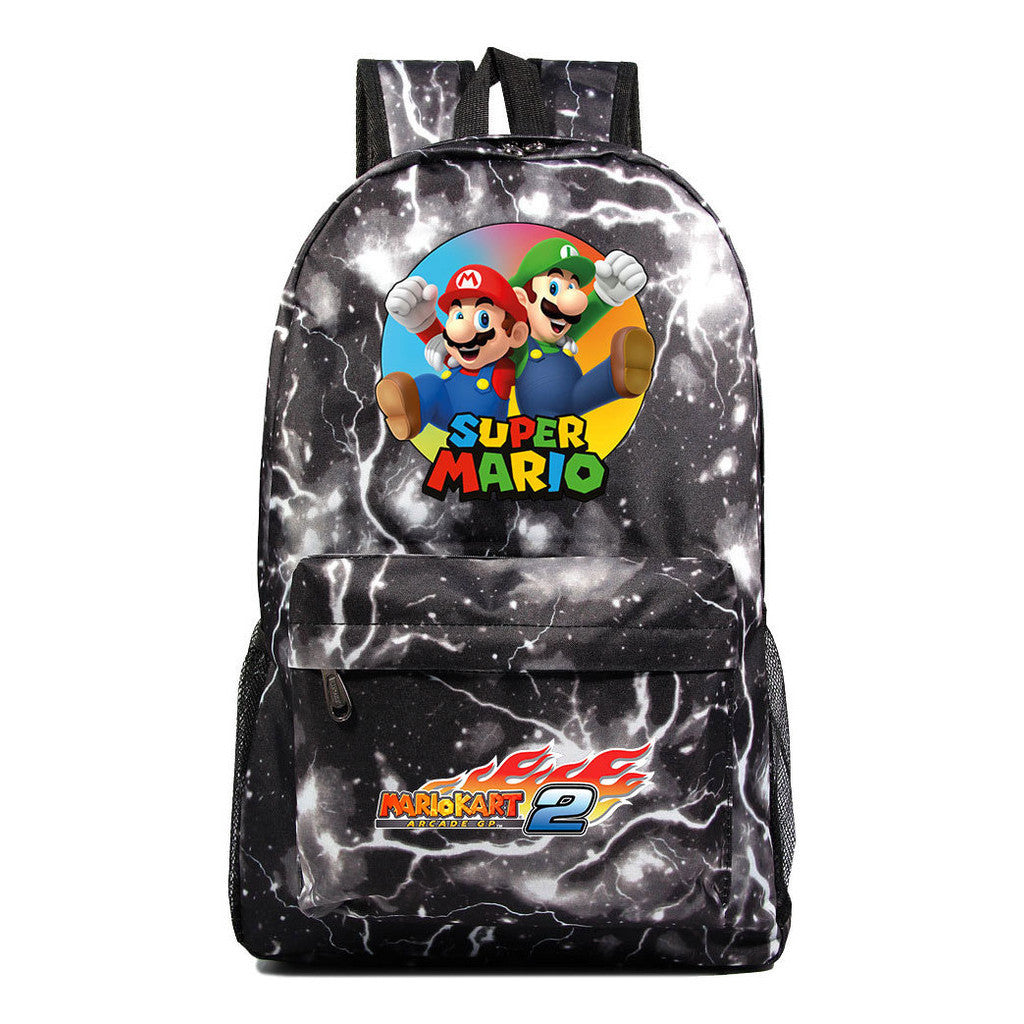 Super Mario Starry Sky Student Backpack For Men And Women's Leisure Travel Backpack