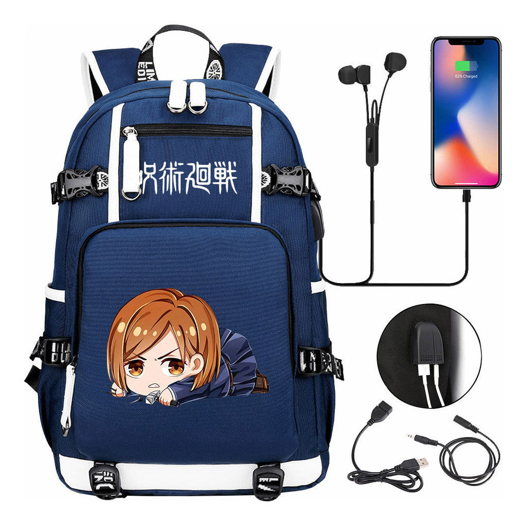 Printed Usb Youth Student Backpack For Men And Women's Leisure Large Capacity Travel Backpack