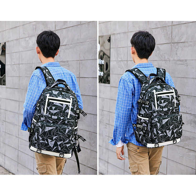 Football Star Mbappe Printed Usb Youth Student Backpack, Boy's And Girl's Backpack, Leisure Travel Backpack