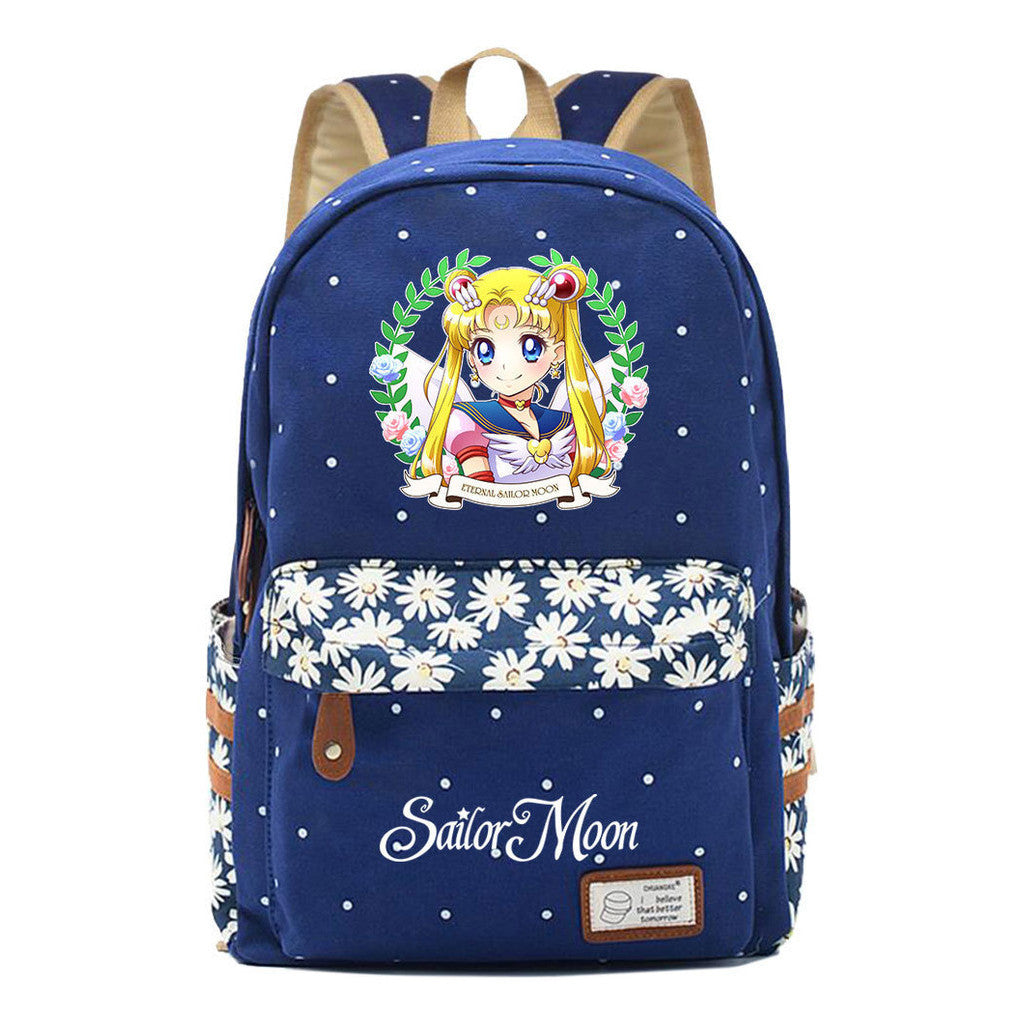 Anime Surrounding Beauty Girl Warrior Youth Student School Bag Fragmented Flower Boy's And Girl's Leisure Backpack