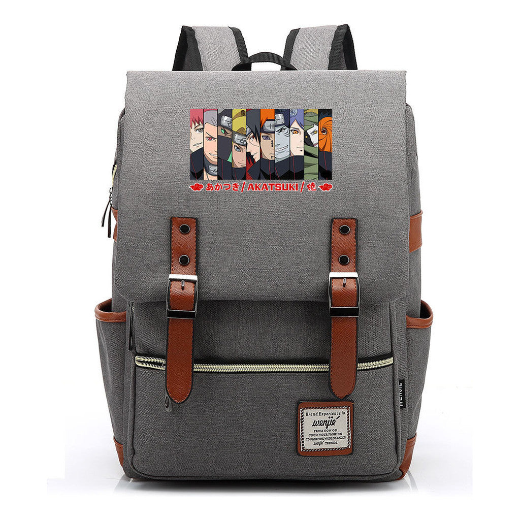 Naruto Printed Student Backpack Casual Belt Buckle Classic Backpack