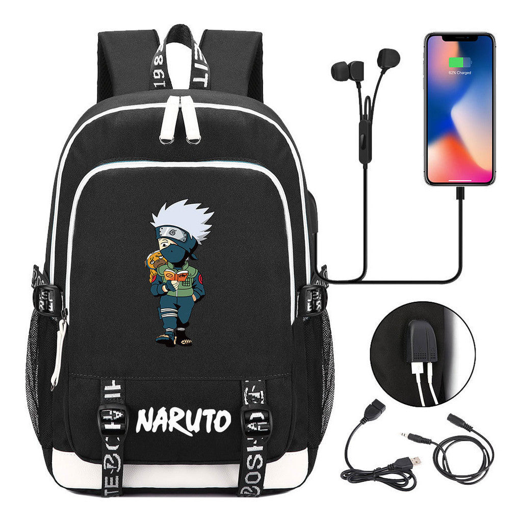 Naruto Student Backpack Usb Men's And Women's Casual Backpack