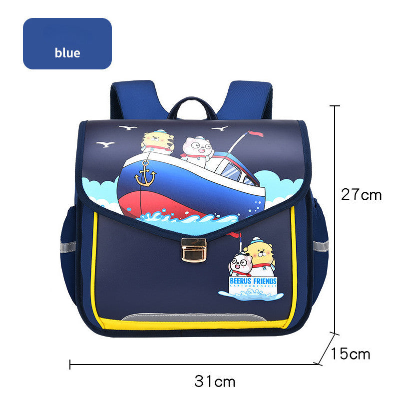 Children's Backpack Cartoon Backpack Horizontal Version Elementary School Backpack Spine Protection
