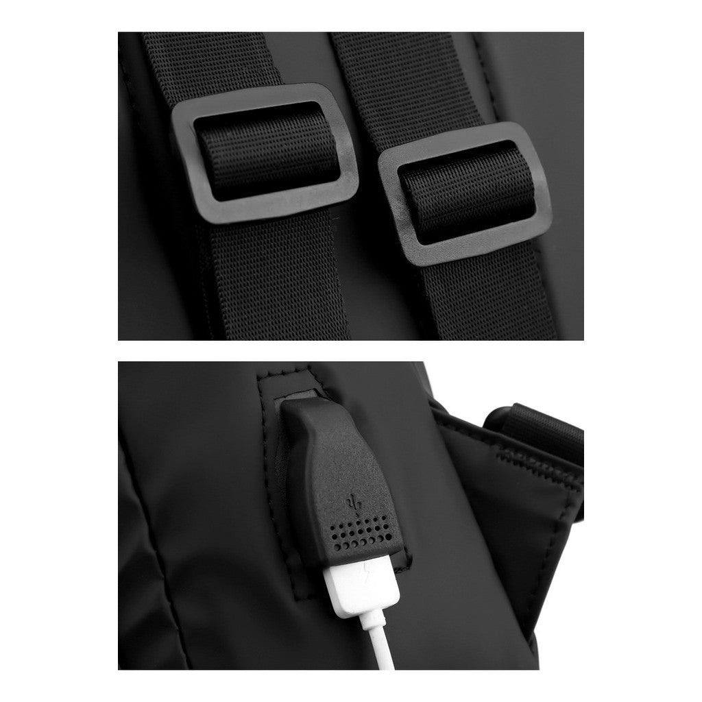 Usb Large Capacity Backpack, Multifunctional Outdoor Sports Shoulder Bag, Casual One Shoulder Crossbar Bag