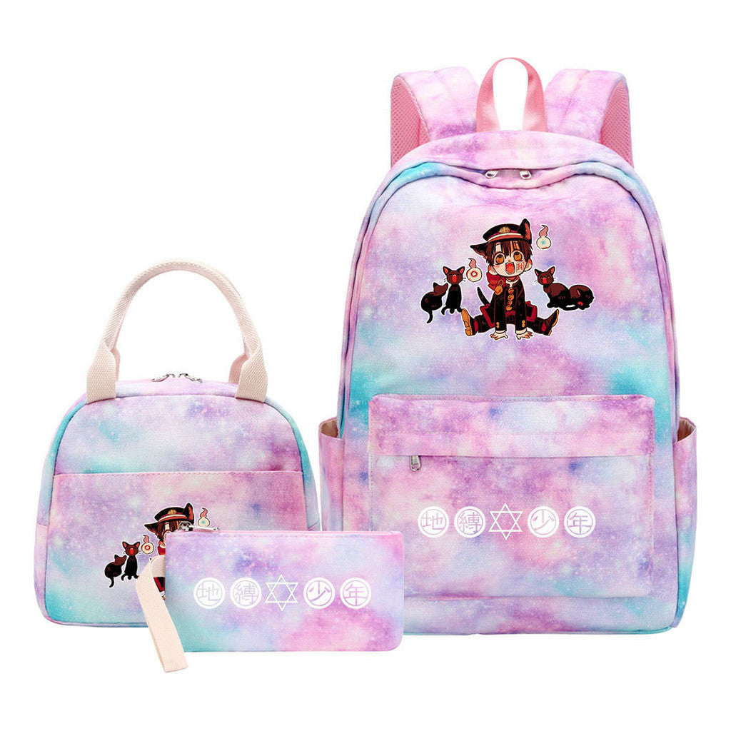 Teenage Student Girl Backpack Lunch Bag Three Piece Set Backpack