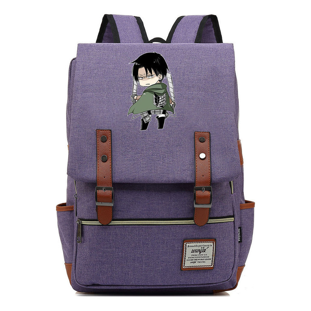 The Giant Of Manga Attack Printed Teenage Student Backpack For Men And Women With Casual Belt Buckle Classic Backpack 43*29*13.5cm
