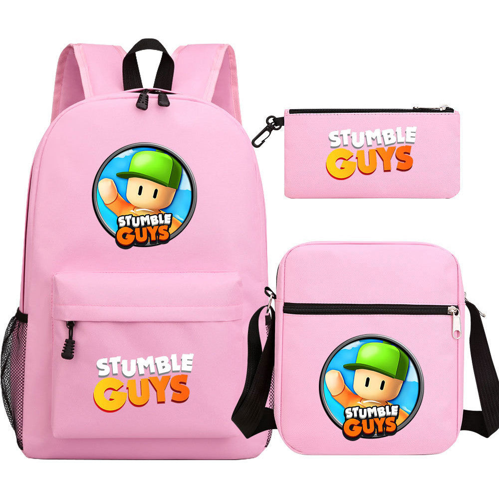 Printed Youth Student School Bag Three Piece Set Men's And Women's Shoulder Set Backpack