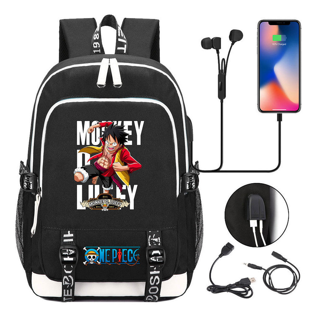 Anime Pirate Wang Lufei Youth Student School Bag Usb Men's And Women's Leisure Backpack