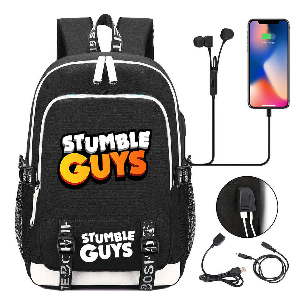 Printed Student Backpack Usb Men's And Women's Leisure Backpack
