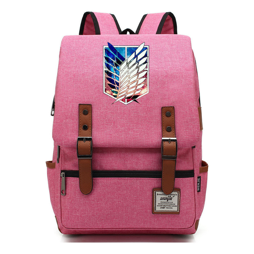 The Giant Of Manga Attack Printed Teenage Student Backpack For Men And Women With Casual Belt Buckle Classic Backpack 38*27*12.5cm
