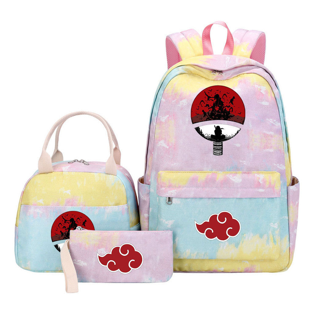 Naruto Teenage Student Girls School Bag Lunch Bag Three Piece Set Backpack Set