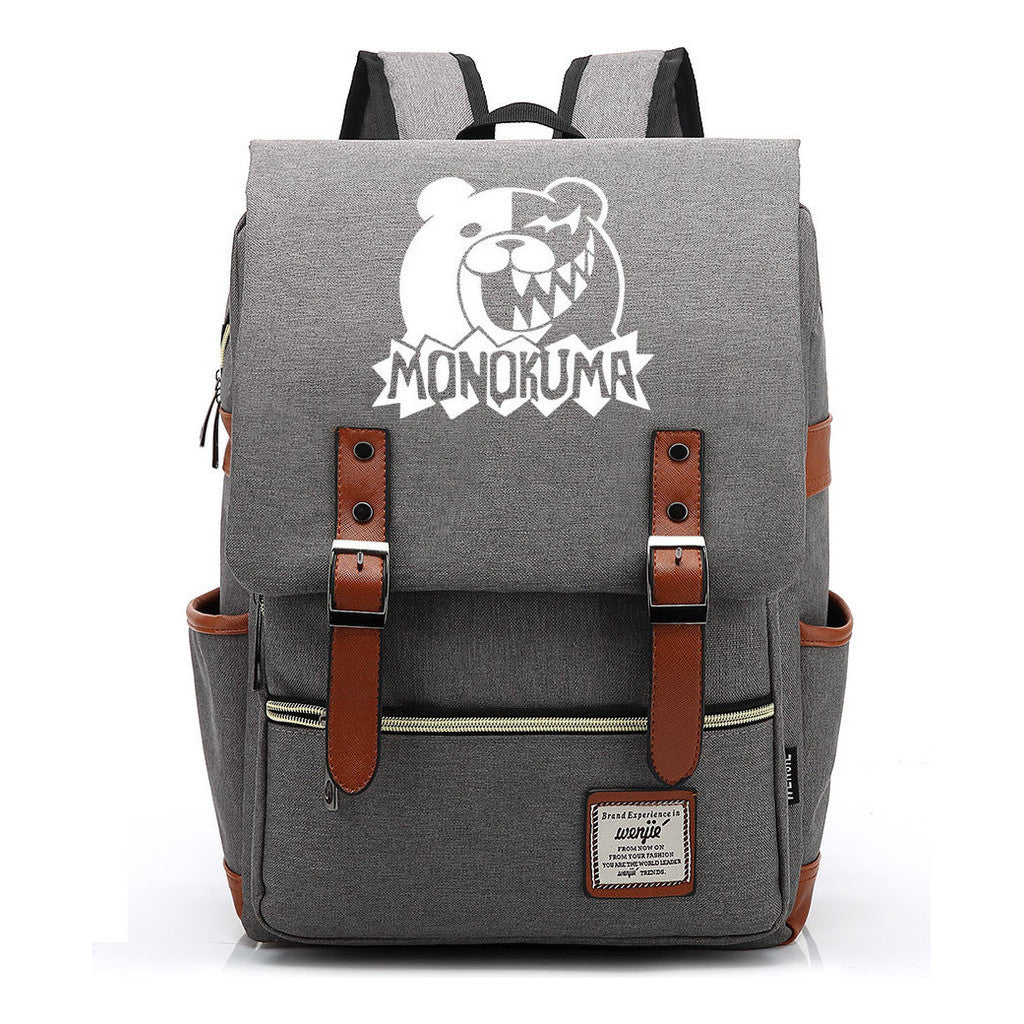 Printed Teenage Student Backpack For Men And Women With Casual Belt Buckle Classic Backpack