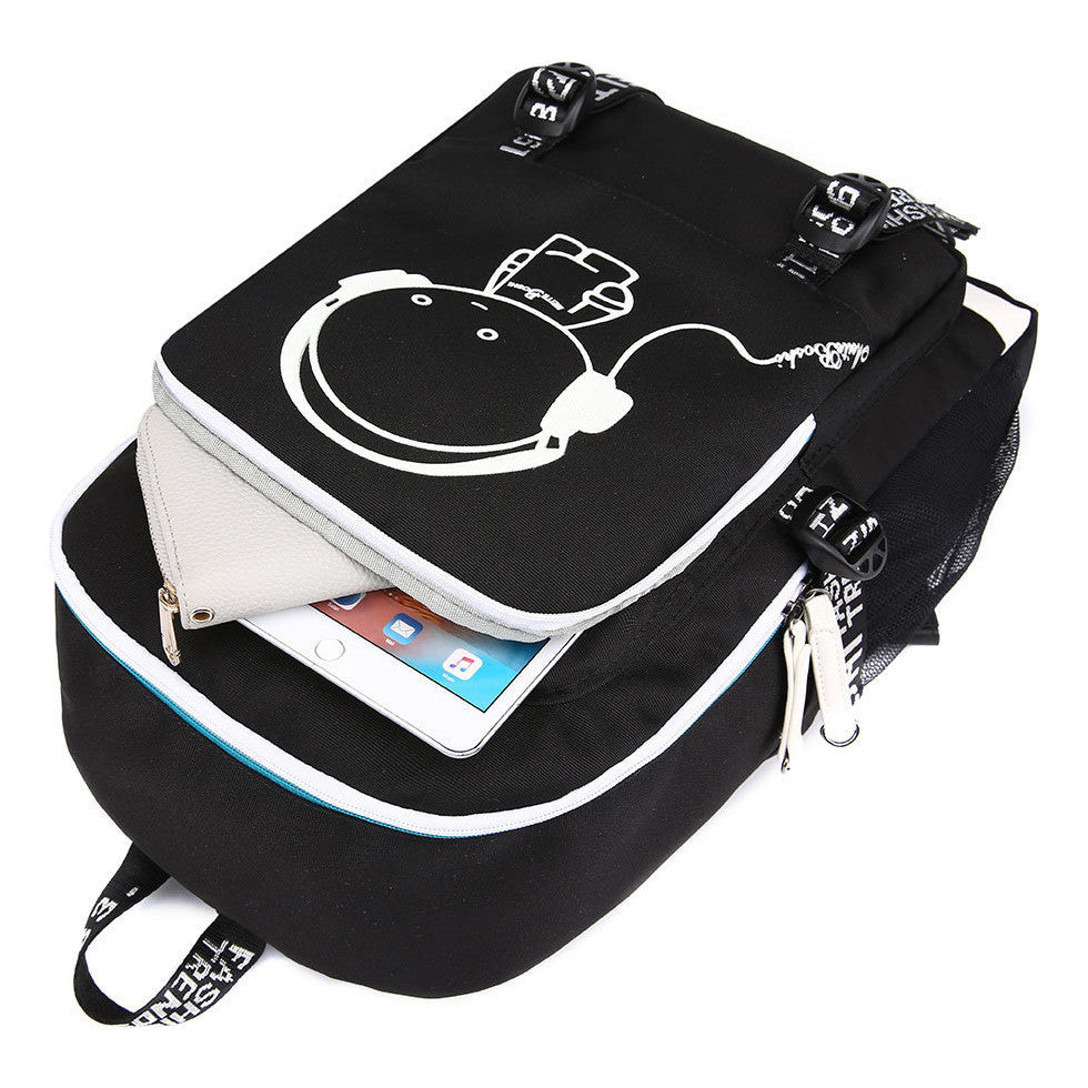 Strange Story Printed Usb Youth Student Backpack For Leisure Travel Backpack