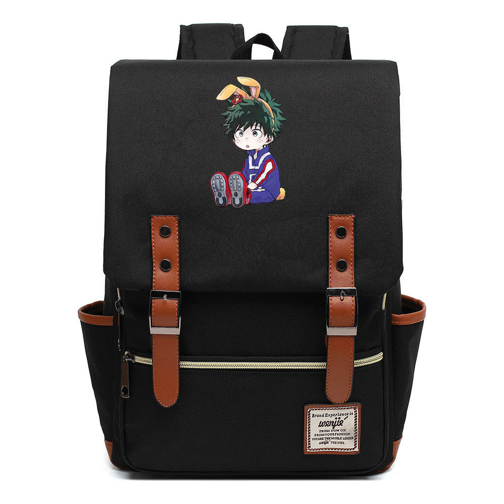 Anime My Heroes Academy Printed Youth School Bag Casual Belt Buckle Classic Backpack