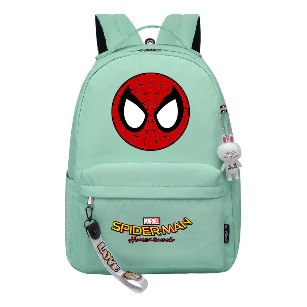 Superhero printed student backpack for boys and girls, casual travel bag with backpacks