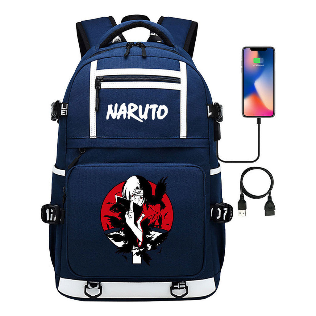 Naruto Usb Youth Student School Bag Men's And Women's Backpack Leisure Travel Bag
