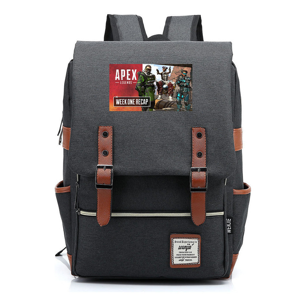 Printed Teenage Student Backpack For Men And Women With Casual Belt Buckle Classic Backpack