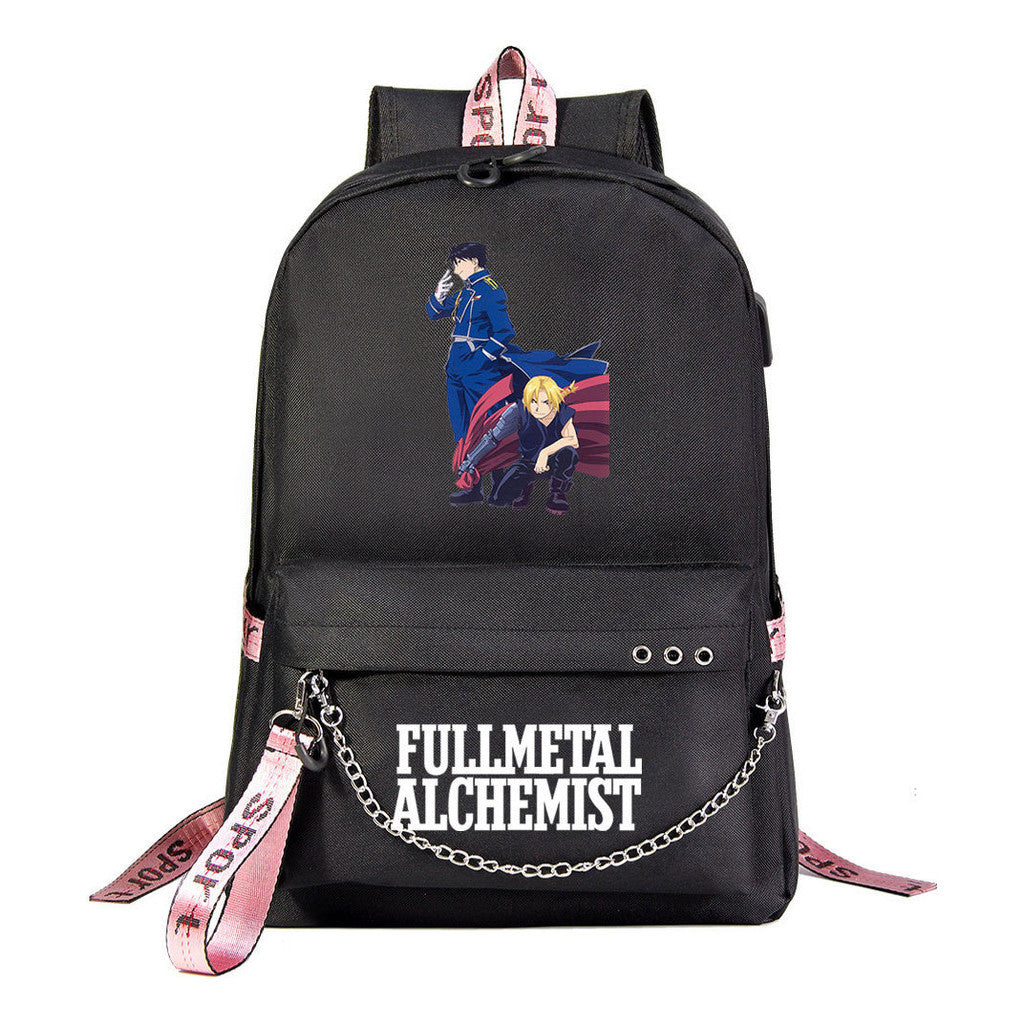 Printed Usb Student Backpack For Men And Women's Leisure Travel Backpack