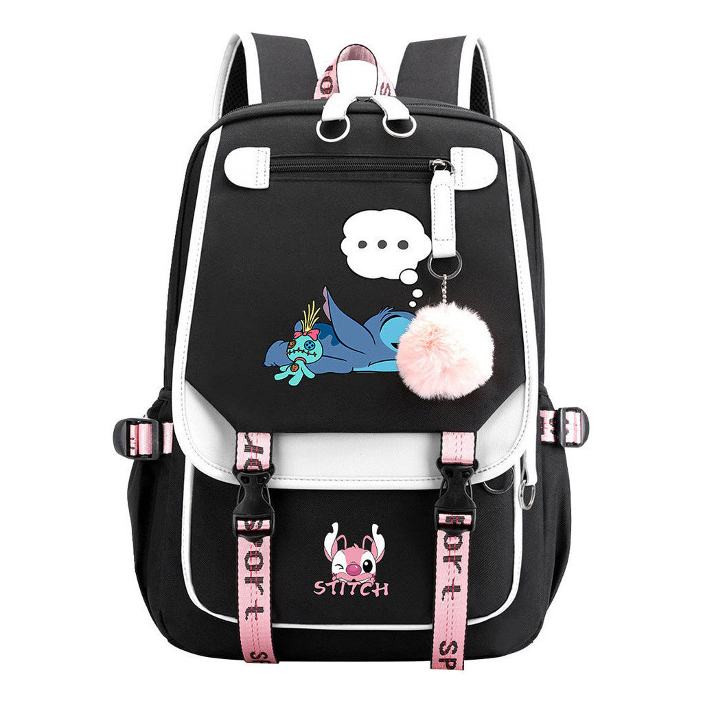 Usb Student Backpack Men's And Women's Casual Woven Strap Flip Backpack