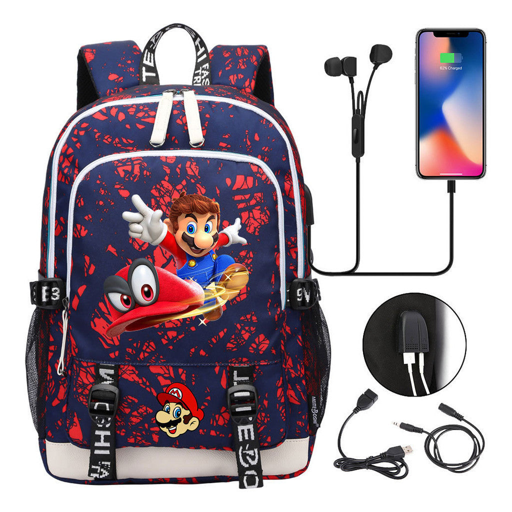 Usb Youth Student Backpack For Men And Women's Leisure Sports Backpack