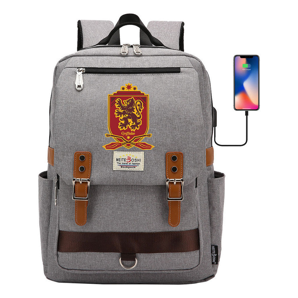 Usb Magnetic Buckle Student Backpack For Men And Women, Youth Leisure Backpack