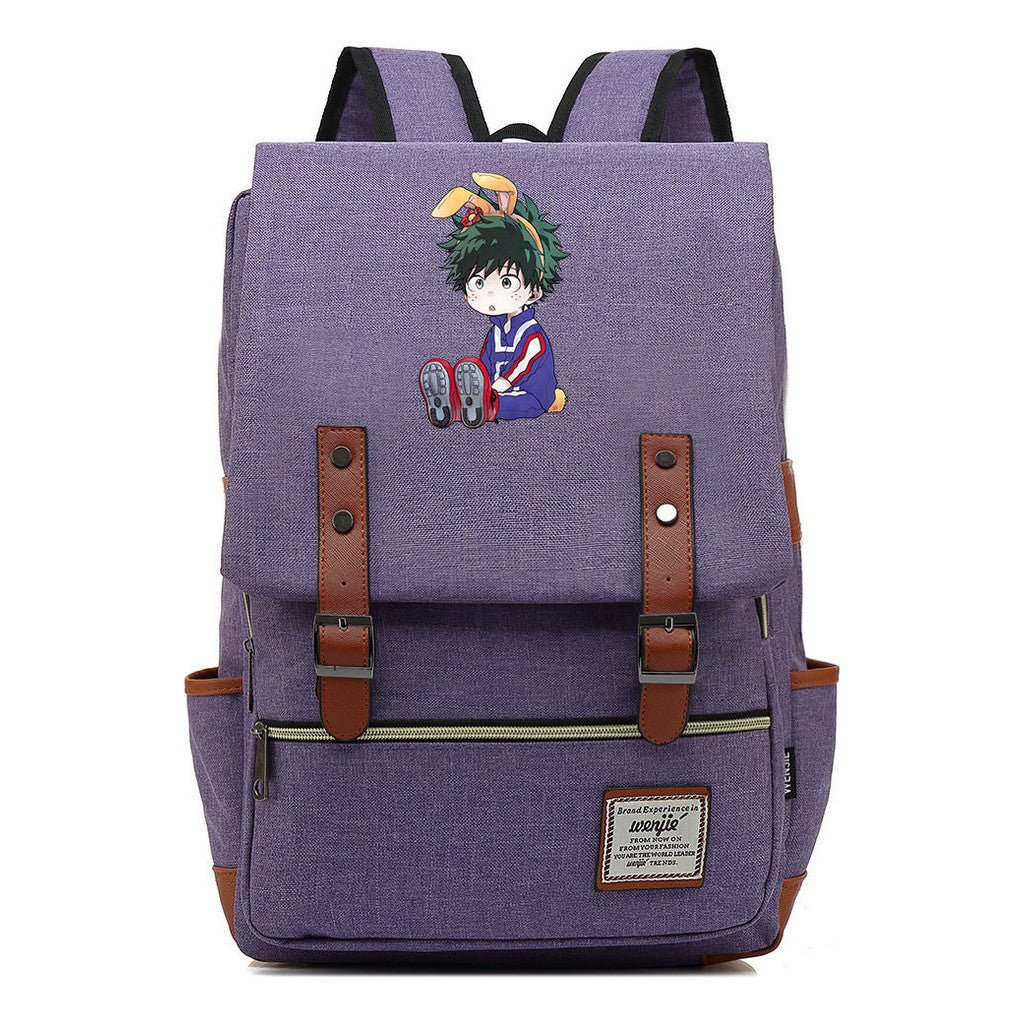 Anime My Heroes Academy Printed Youth School Bag Casual Belt Buckle Classic Backpack