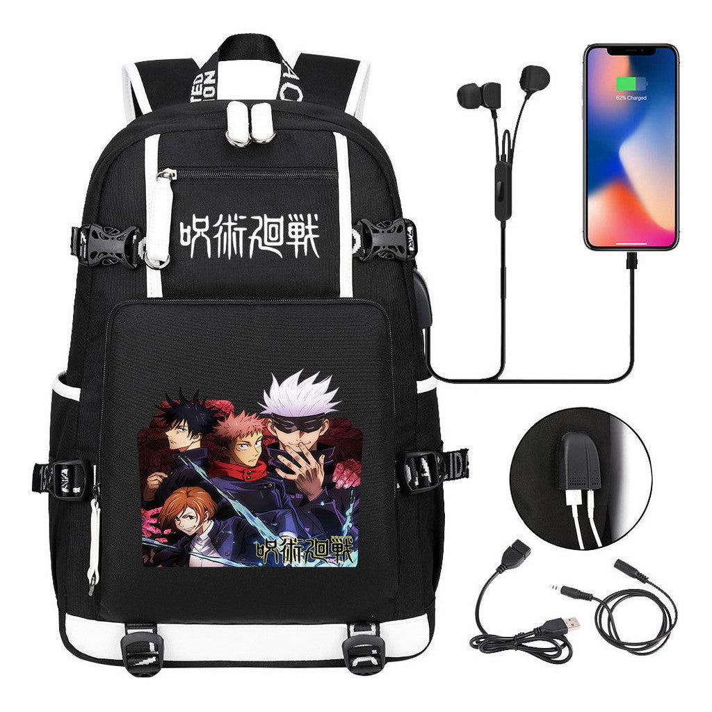 Printed Usb Youth Student Backpack For Men And Women's Leisure Large Capacity Travel Backpack