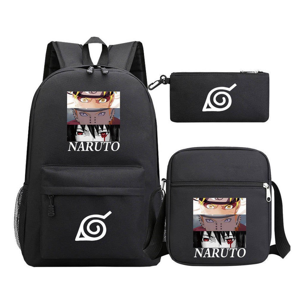 Anime Naruto Starry Sky Student School Bag Three Piece Set Backpack Set