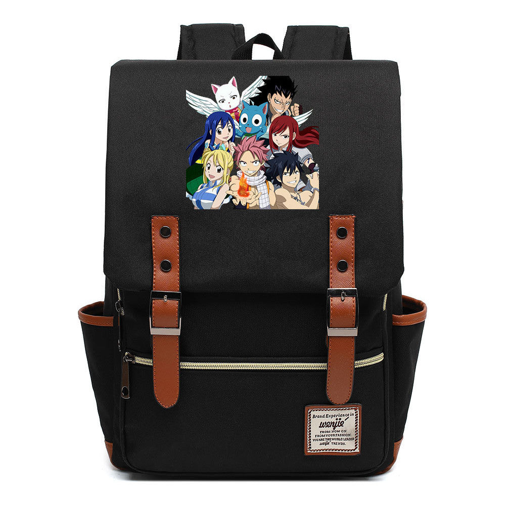 Printed Teenage Student Backpack For Men And Women With Casual Belt Buckle Classic Backpack 38*27*12.5cm