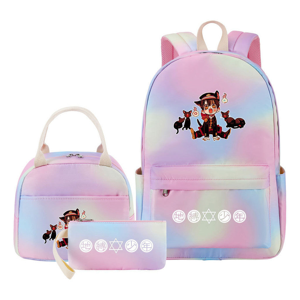 Teenage Student Girl Backpack Lunch Bag Three Piece Set Backpack