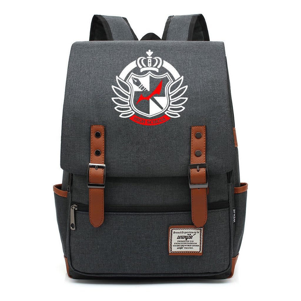 Printed Teenage Student Backpack For Men And Women With Casual Belt Buckle Classic Backpack