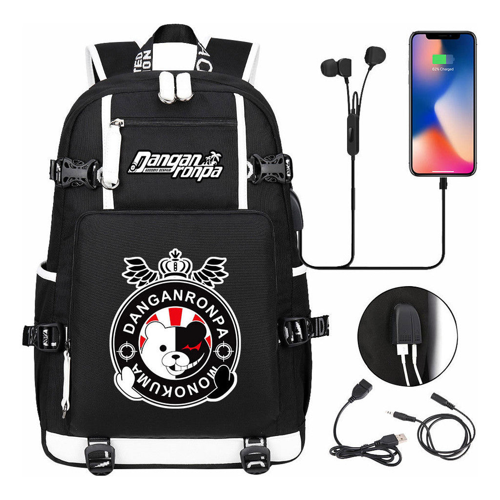 Bullet Theory Breaks Usb Large Capacity Youth Student Backpack Men's And Women's Leisure Travel Backpack