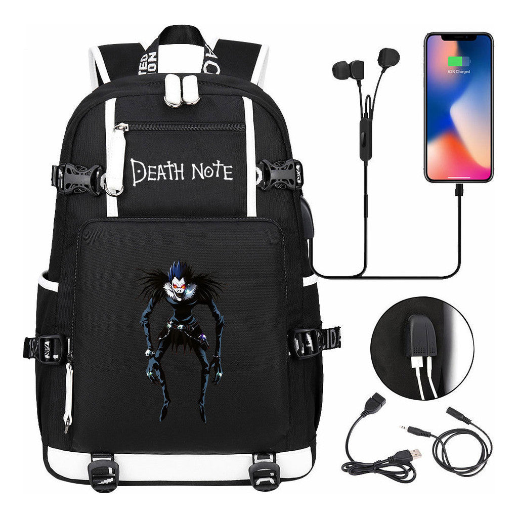 Death Note Usb Large Capacity Youth Student Backpack Men's And Women's Leisure Travel Backpack