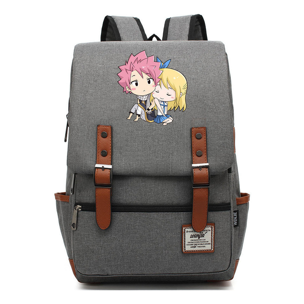 Printed Teenage Student Backpack For Men And Women With Casual Belt Buckle Classic Backpack