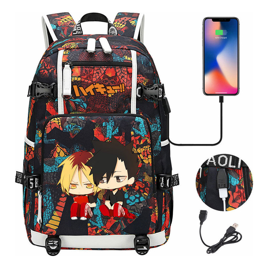Volleyball Youth Usb Large Capacity Youth Student School Bag Men's And Women's Leisure Travel Backpack