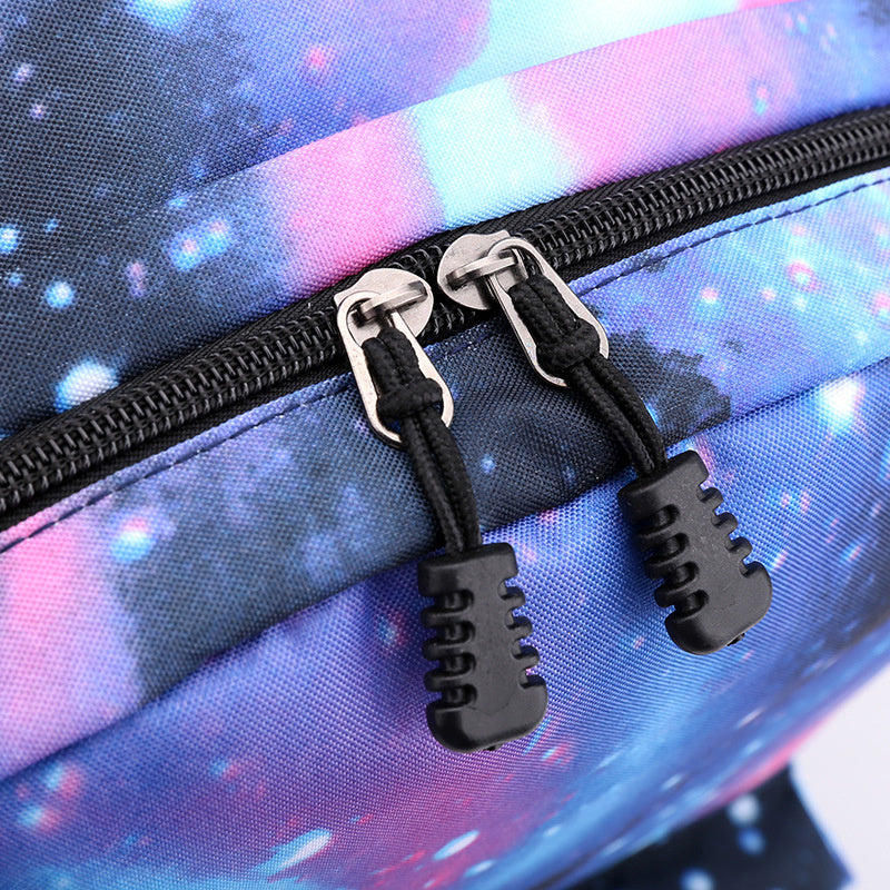 Starry Sky Youth Student School Bag Three Piece Set For Men And Women Backpack Set