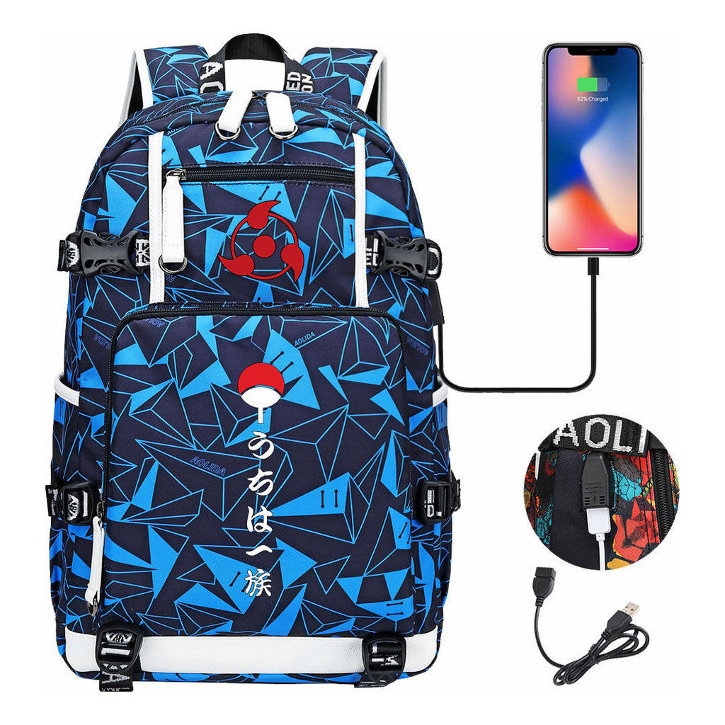 Naruto Usb Youth Student Backpack For Men And Women Leisure Travel Backpack