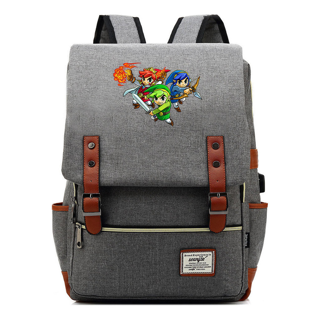 The Tears Of The Kingdom Of Zelda Game Printed Student Backpack Usb Men's And Women's Casual Backpack