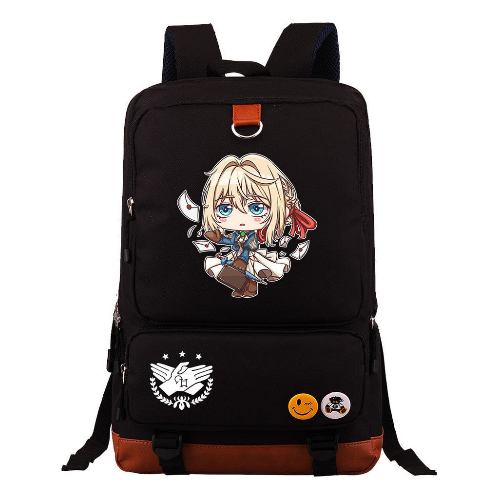Violet Eternal Garden Printed Youth Student School Bag Large Capacity Travel Bag Men's And Women's Backpack