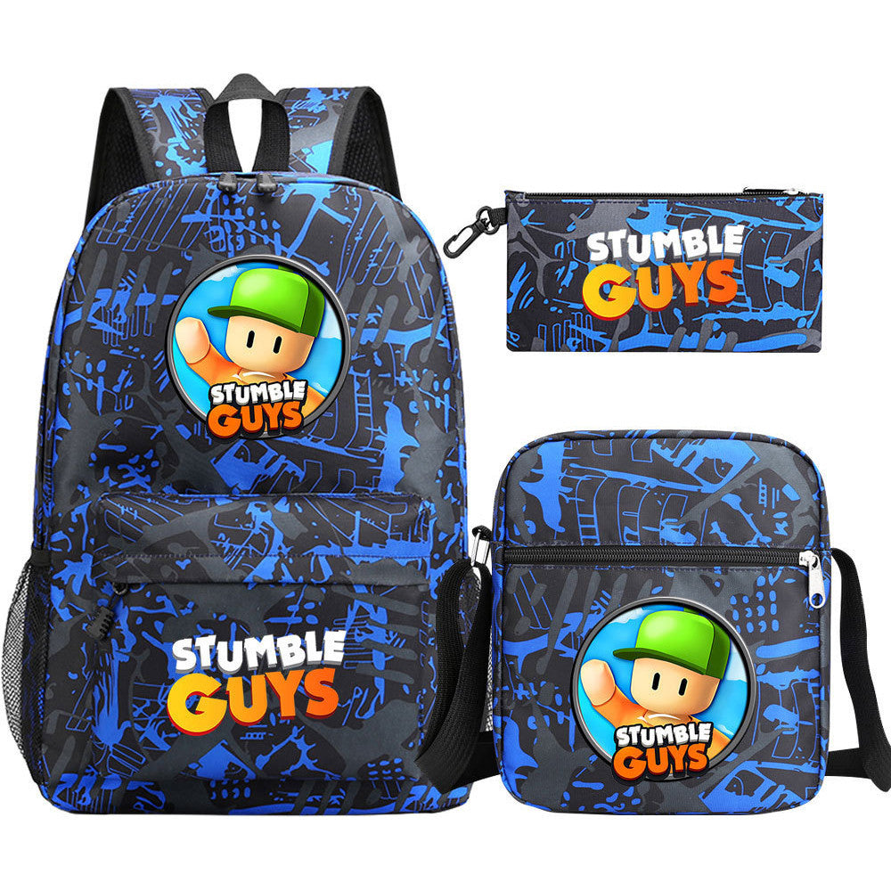 Printed Youth Student School Bag Three Piece Set Men's And Women's Shoulder Set Backpack