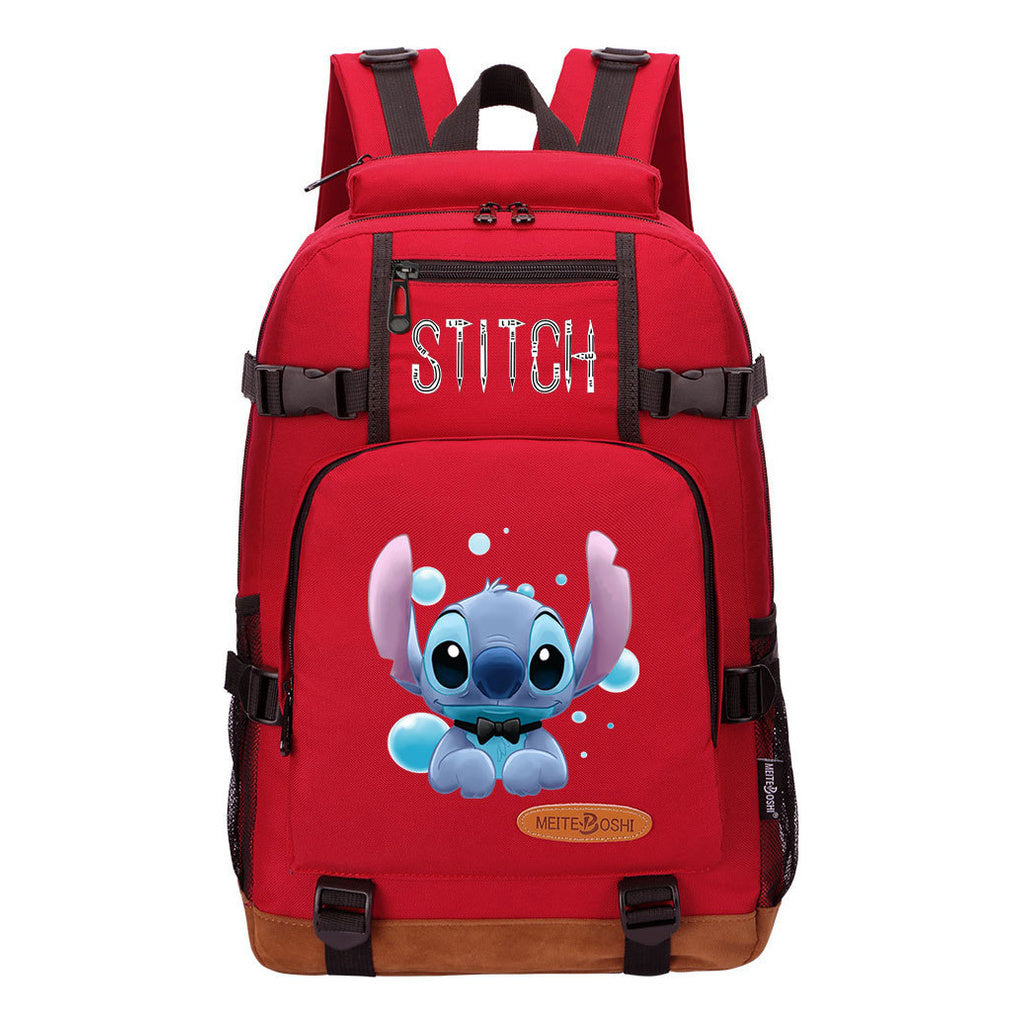 Interstellar Baby Stitch Printed Youth Student Backpack Boys and Girls Backpack