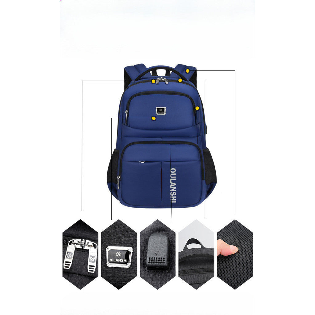 Double Shoulder Computer Bag, Large Capacity Business Travel Mountaineering Bag, Student Backpack