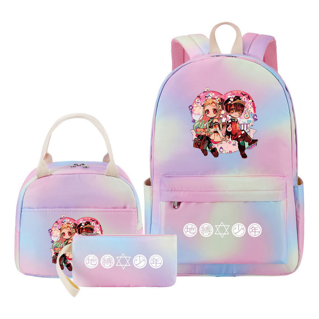 Teenage Student Girl Backpack Lunch Bag Three Piece Set Backpack Set