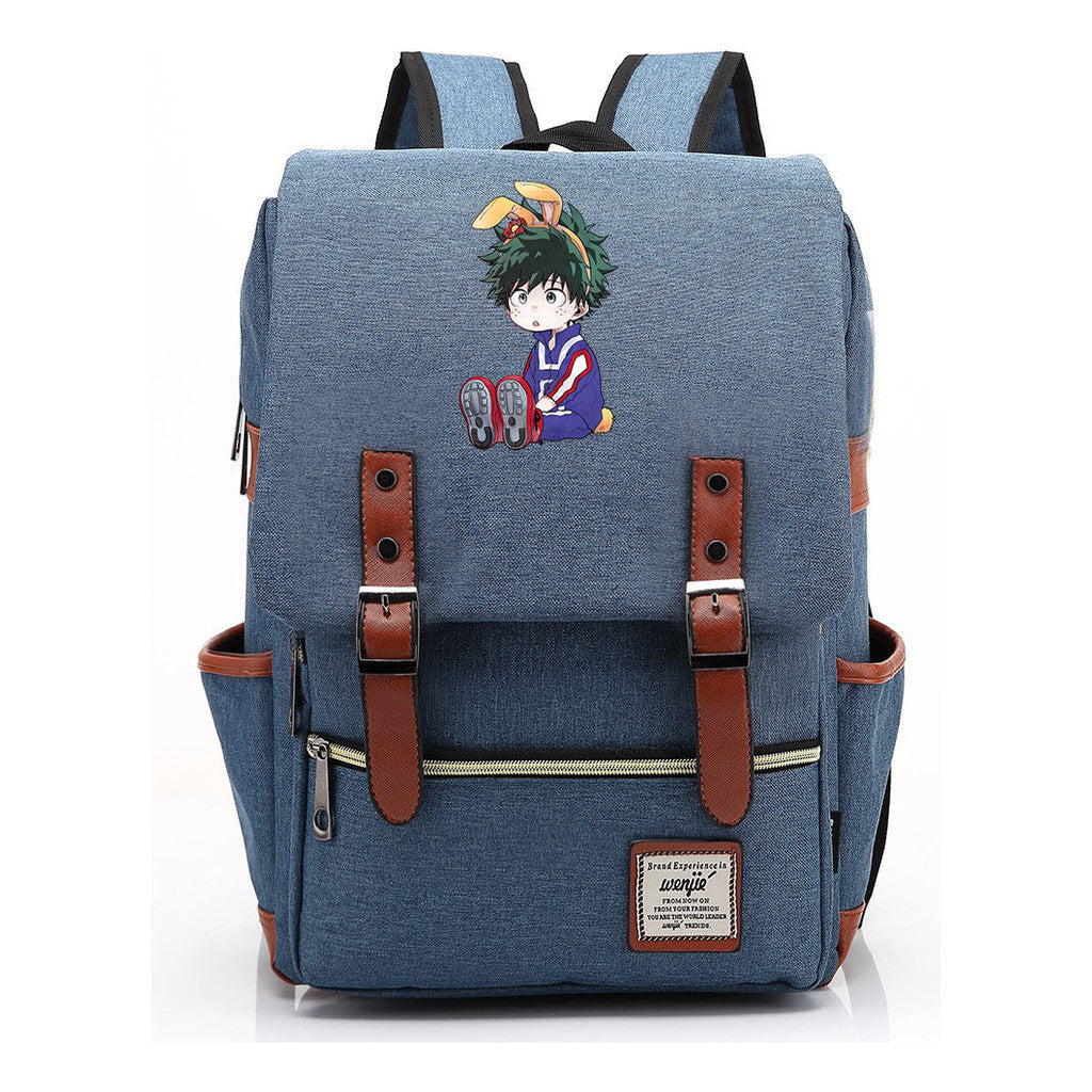 Anime My Heroes Academy Printed Youth School Bag Casual Belt Buckle Classic Backpack
