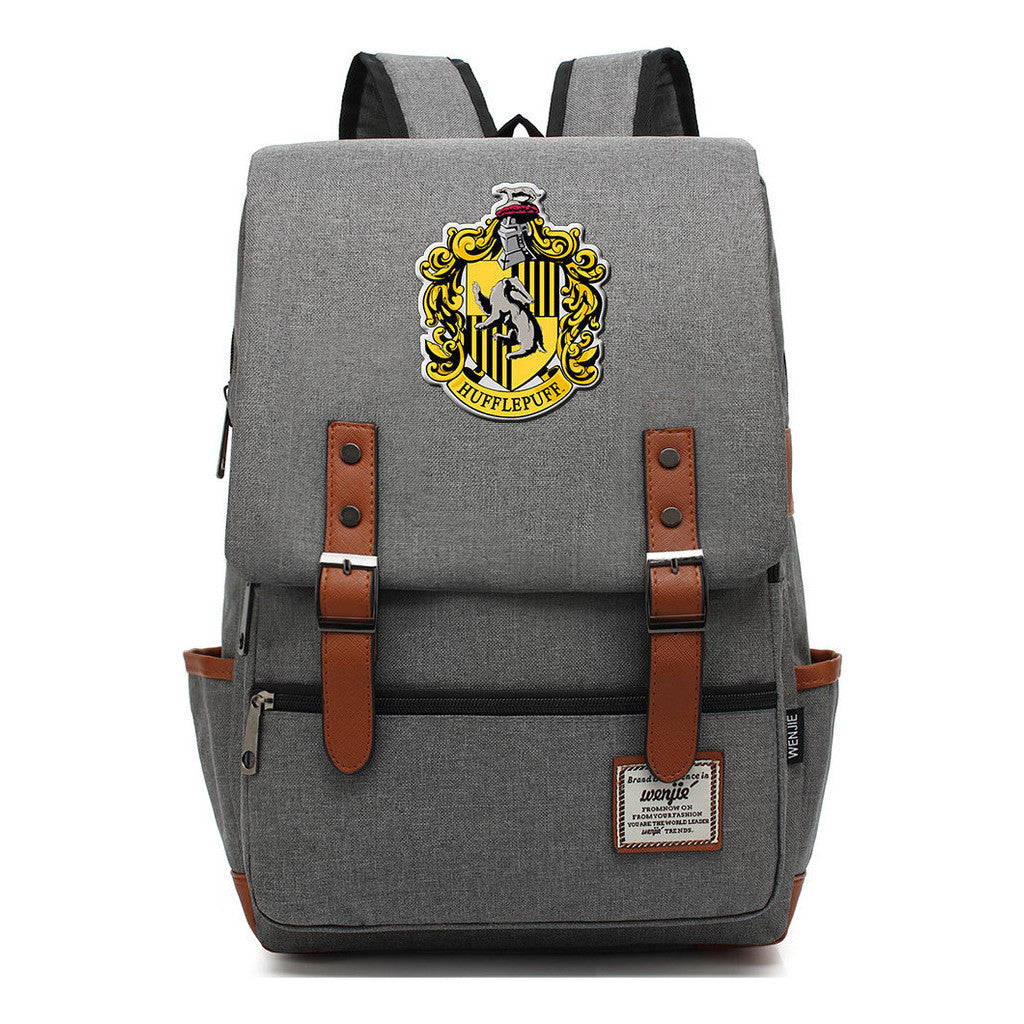 School Of Magic Printed Student School Bag Men's And Women's Casual Belt Buckle Classic Backpack