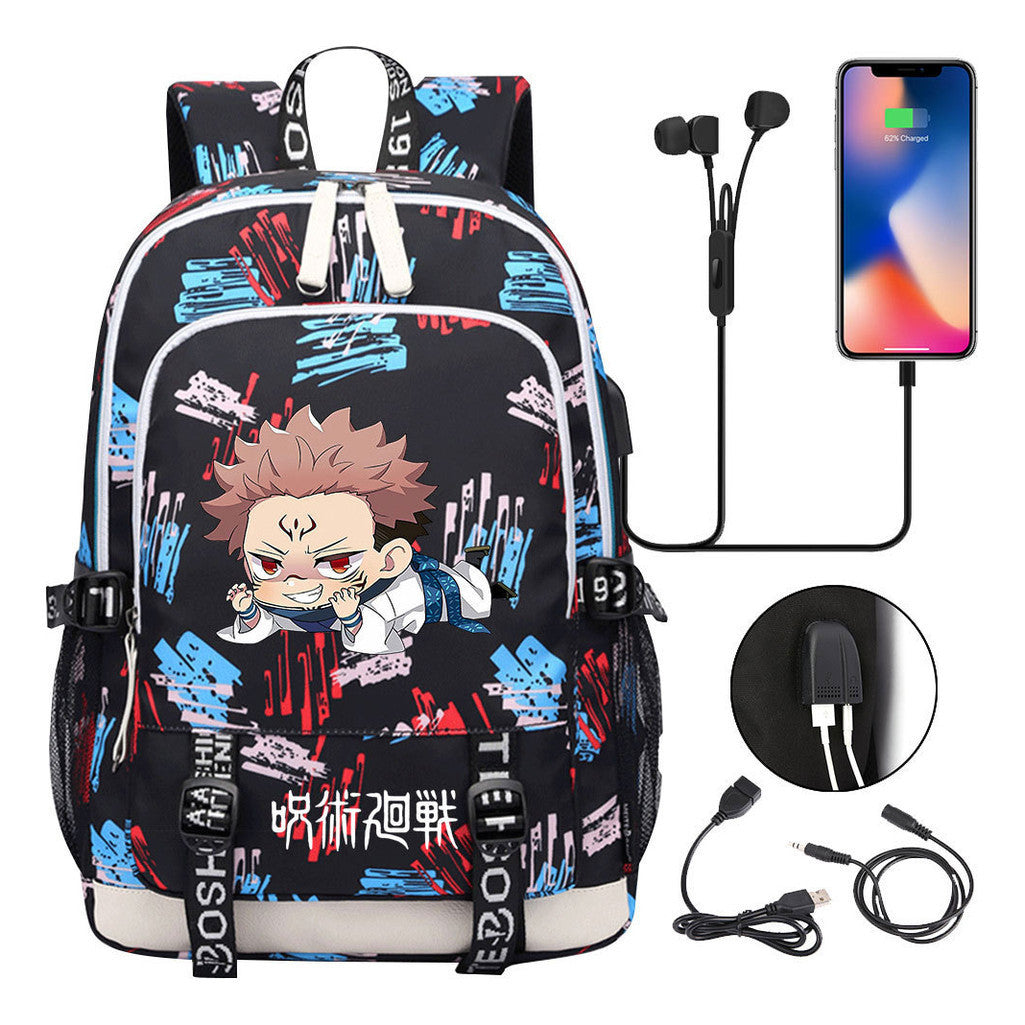 Youth Student Backpack Usb Men's And Women's Leisure Backpack