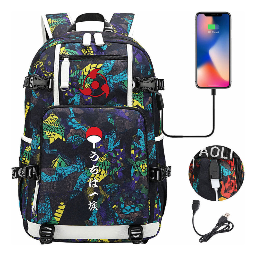 Naruto Usb Youth Student Backpack For Men And Women Leisure Travel Backpack