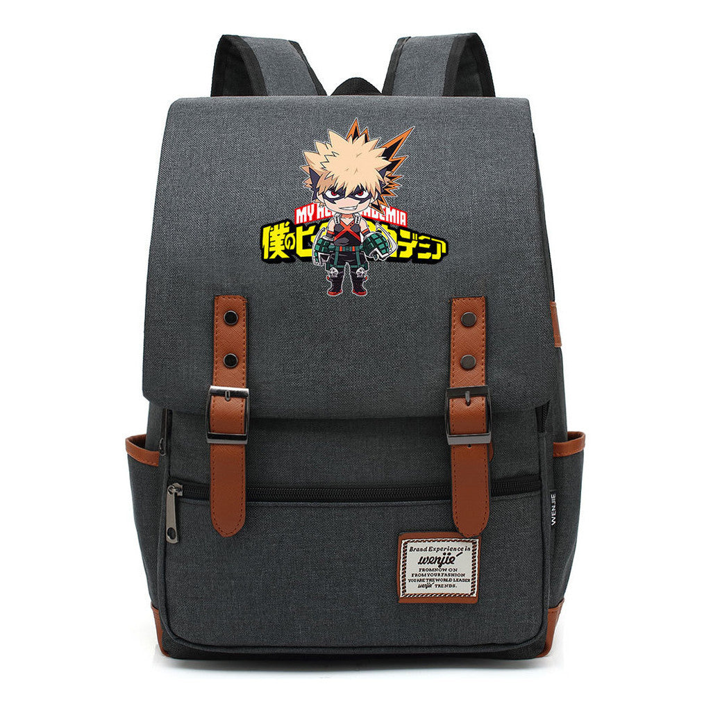 Anime My Heroes Academy Printed Youth Student Backpack Men's And Women's Leisure Belt Buckle Classic Backpack 38*27*12.5cm