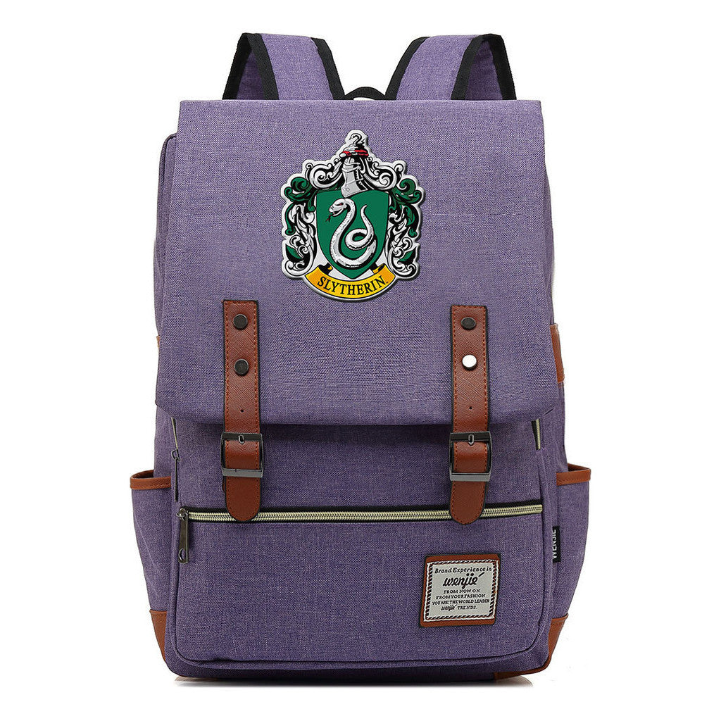 School Of Magic Printed Student School Bag Men's And Women's Casual Belt Buckle Classic Backpack